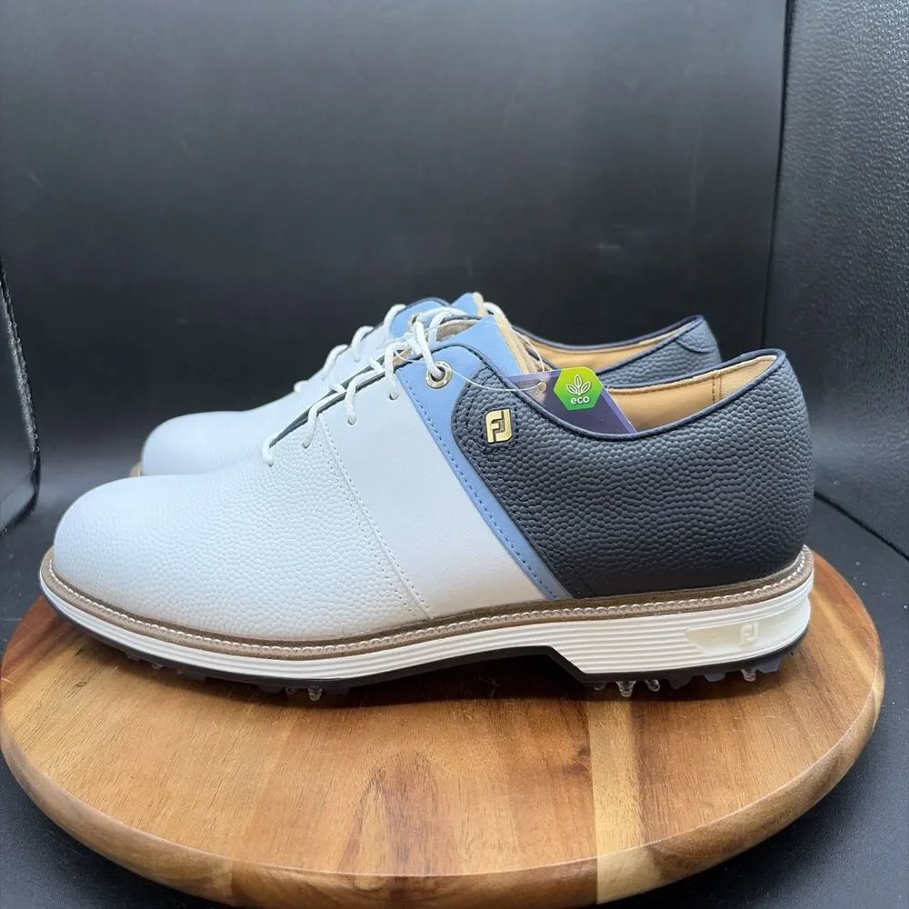 FootJoy Dryjoys Premiere Series Mens Size 8 Golf Shoes White Blue Cleats 54398